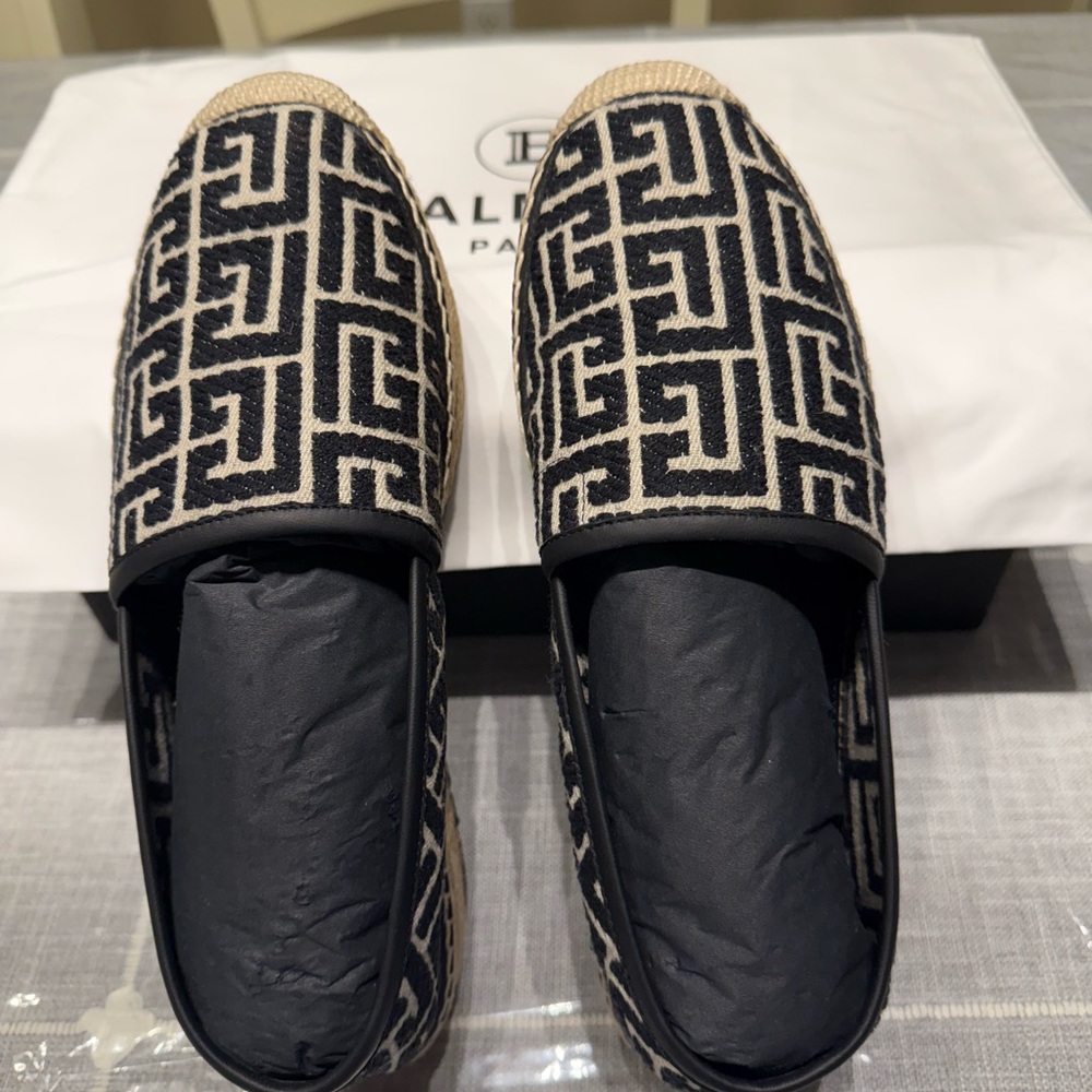BALMAIN Paris - Alex espadrilles with jacquard monogram